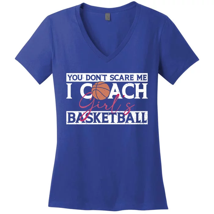 Funny I Coach Basketball Coaches Basketball Coaching Funny Gift Women's V-Neck T-Shirt