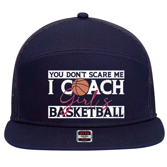 Funny I Coach Basketball Coaches Basketball Coaching Funny Gift 7 Panel Mesh Trucker Snapback Hat