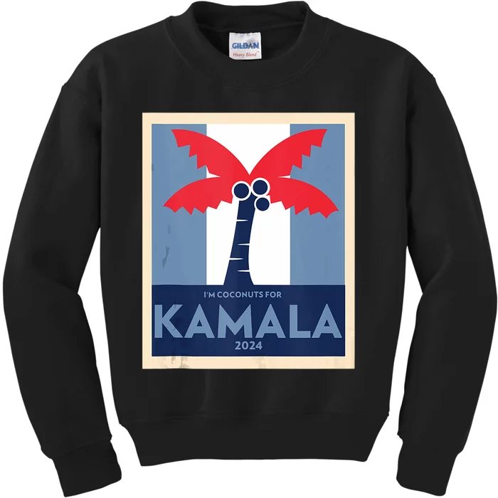 Funny IM Coconuts For Kamala Meme 2024 President Election Kids Sweatshirt