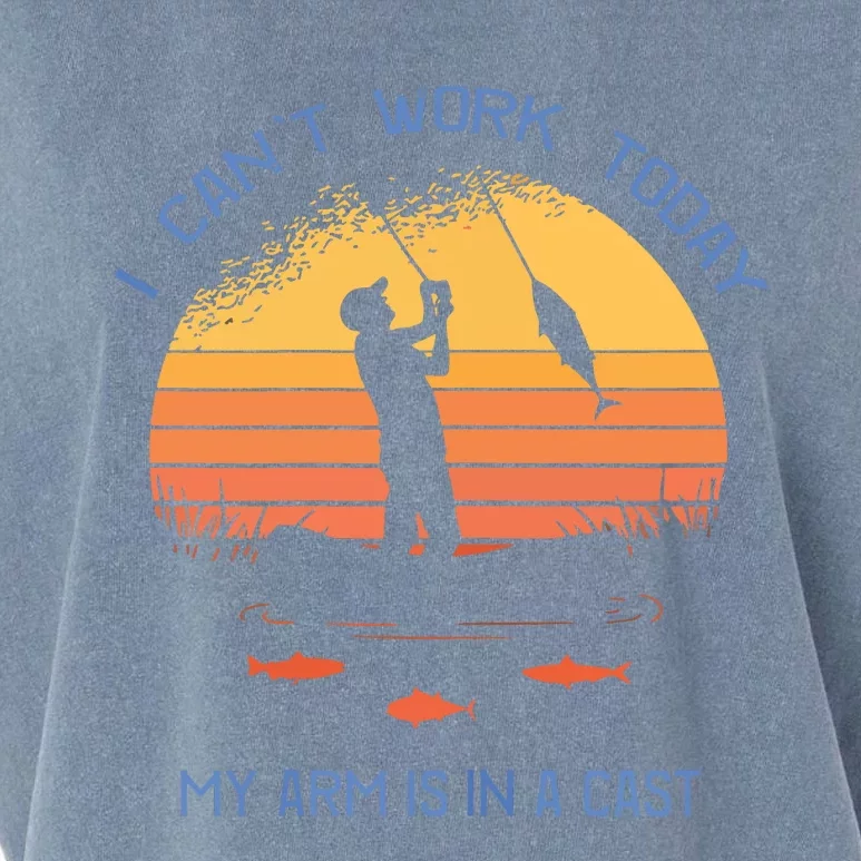 Fisherman I Can't Work Today My Arm Is In A Cast Garment-Dyed Women's Muscle Tee