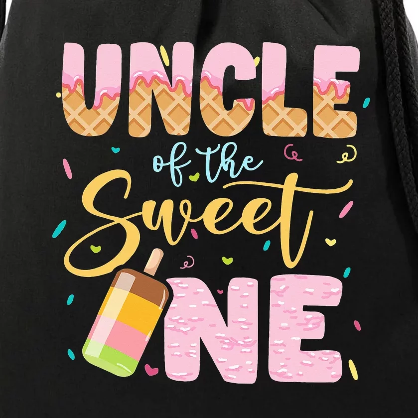 Funny Ice Cream Lover Sweetie  Uncle Of The Sweet One Drawstring Bag