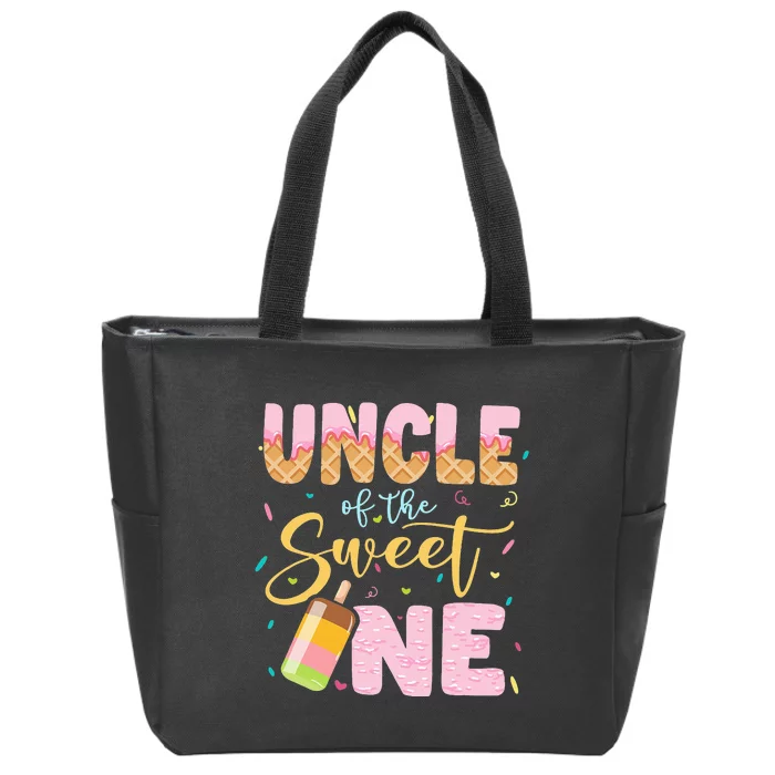 Funny Ice Cream Lover Sweetie  Uncle Of The Sweet One Zip Tote Bag