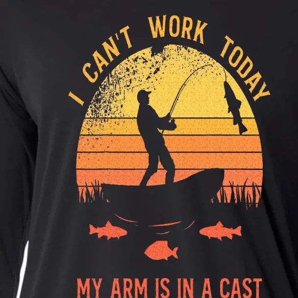 Fisherman I Cant Work Today My Arm Is In A Cast Cooling Performance Long Sleeve Crew