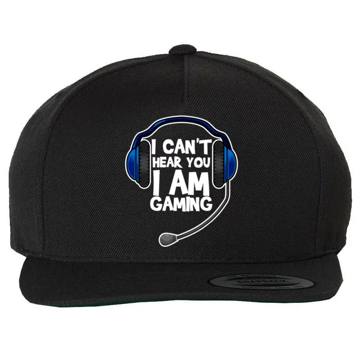 Funny I Can't Hear You I'm Gaming Computer Video Gamers Gift Wool Snapback Cap