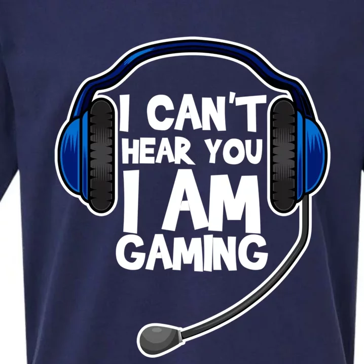 Funny I Can't Hear You I'm Gaming Computer Video Gamers Gift Sueded Cloud Jersey T-Shirt