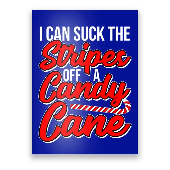 Funny I Can Suck The Stripes Off A Candy Cane Naughty Xmas Gift Poster