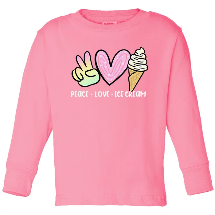 Funny Ice Cream Humor Ice Cream Lover Funny Summer Toddler Long Sleeve Shirt