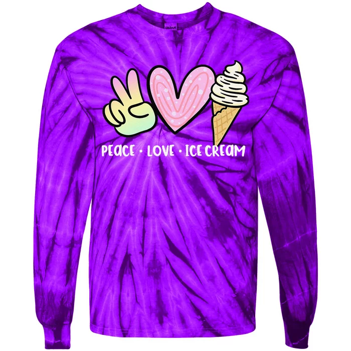 Funny Ice Cream Humor Ice Cream Lover Funny Summer Tie-Dye Long Sleeve Shirt