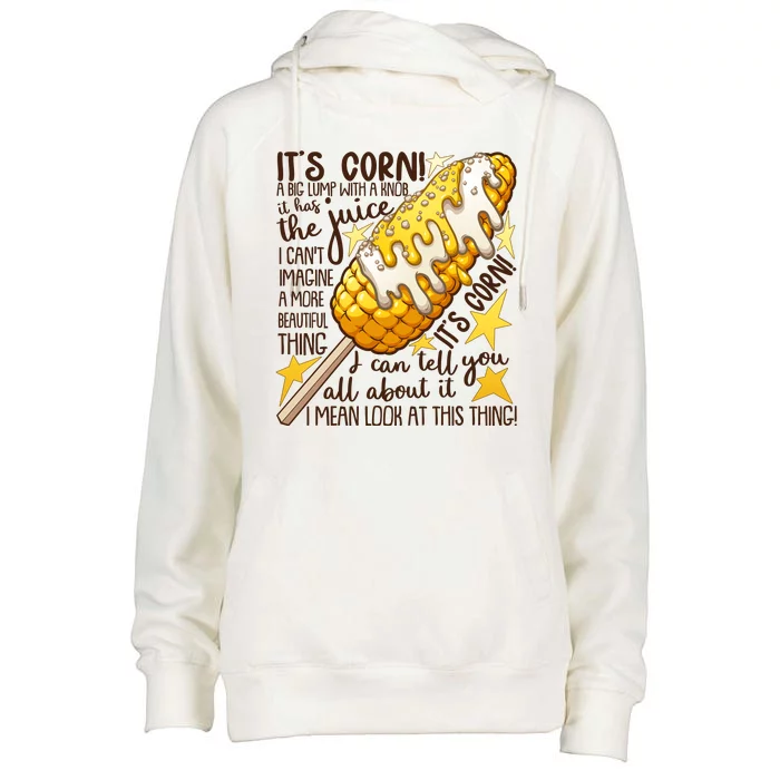 Funny It's Corn A Big Lump With A Knob Meme Womens Funnel Neck Pullover Hood