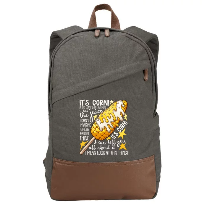 Funny It's Corn A Big Lump With A Knob Meme Cotton Canvas Backpack