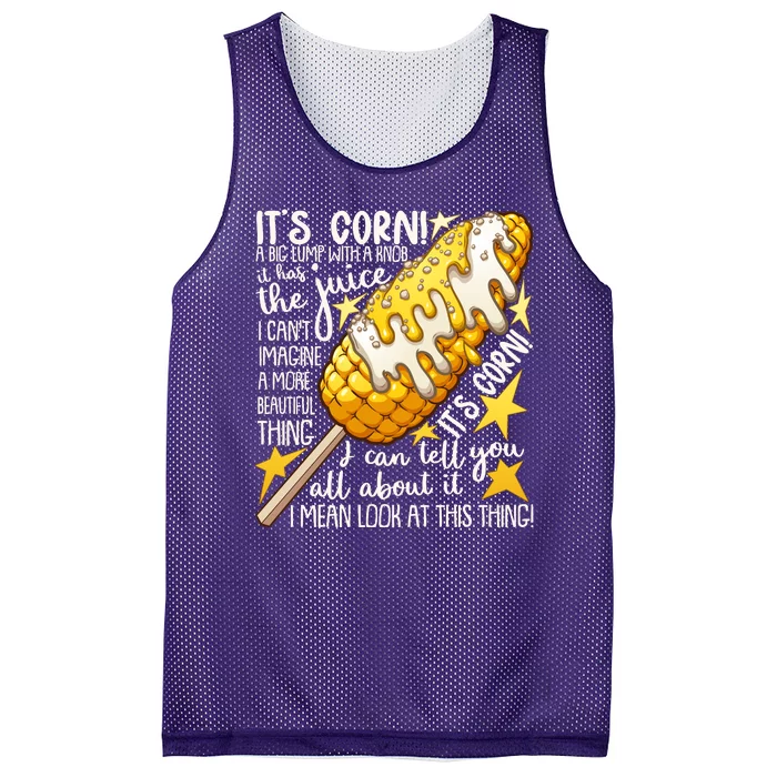 Funny It's Corn A Big Lump With A Knob Meme Mesh Reversible Basketball Jersey Tank