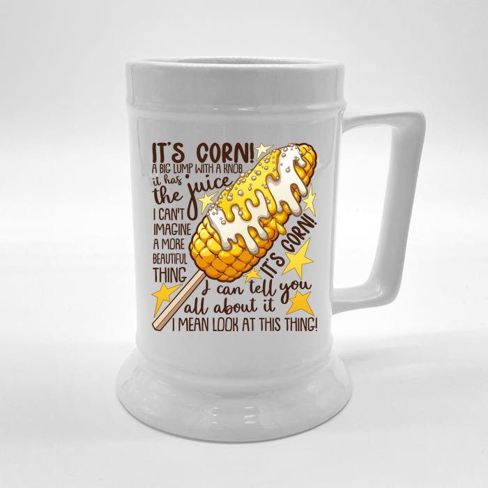 Funny It's Corn A Big Lump With A Knob Meme Front & Back Beer Stein