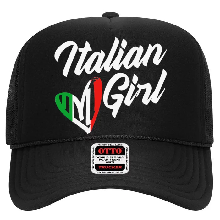 Funny Italy Culture Italian Roots Cute Italian High Crown Mesh Trucker Hat