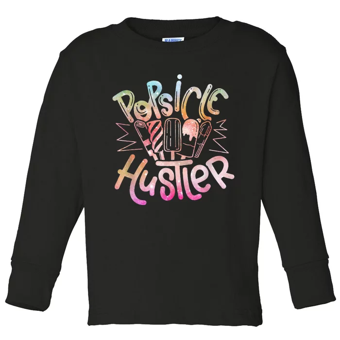 Funny Ice Cream Retro Popsicle Hustler Toddler Long Sleeve Shirt