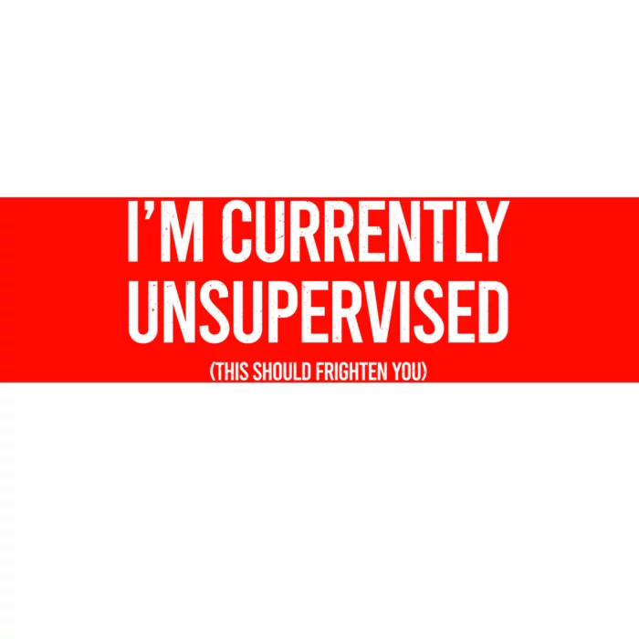 Funny Im Currently Unsupervised This Should Frighten You Bumper Sticker