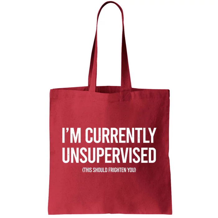 Funny Im Currently Unsupervised This Should Frighten You Tote Bag