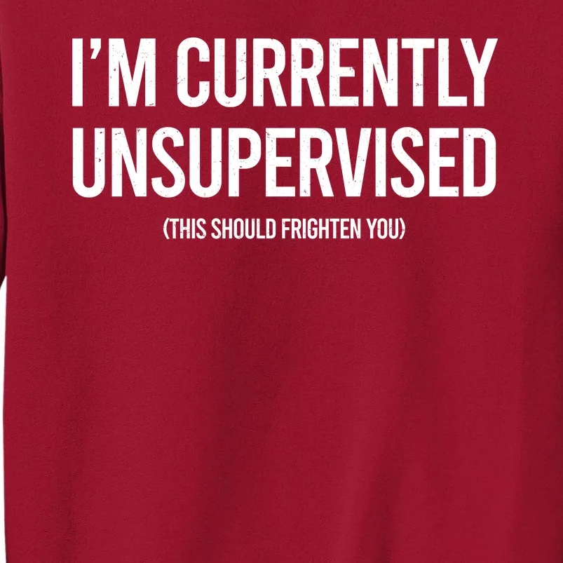 Funny Im Currently Unsupervised This Should Frighten You Tall Sweatshirt