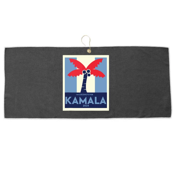 Funny Im Coconuts For Kamala Meme 2024 President Election Large Microfiber Waffle Golf Towel