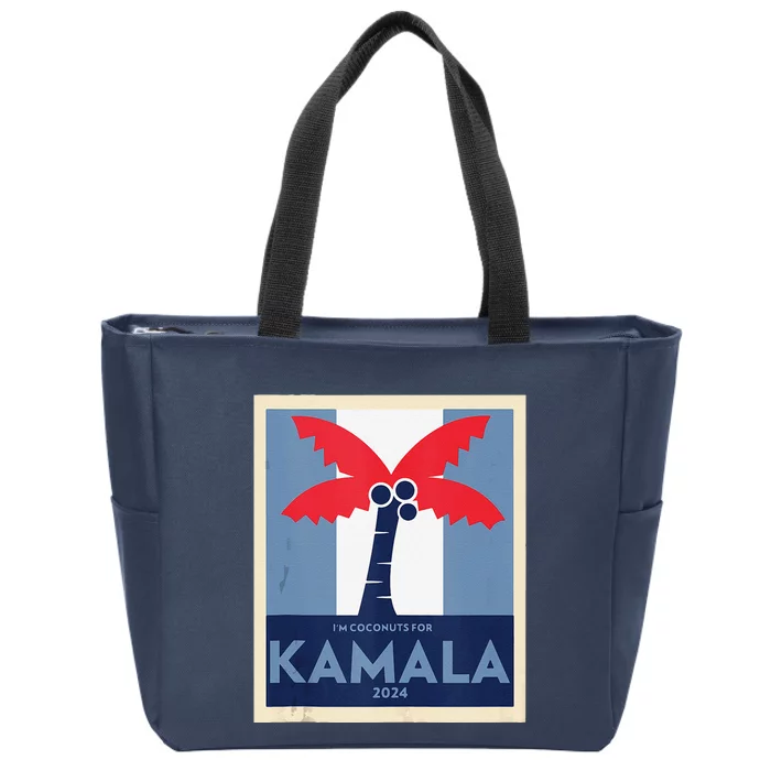 Funny IM Coconuts For Kamala Meme 2024 President Election Zip Tote Bag