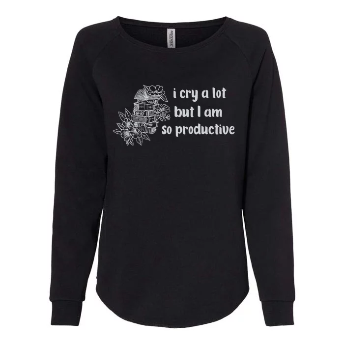 Floral I Cry A Lot But I Am So Productive Ttpd Womens California Wash Sweatshirt