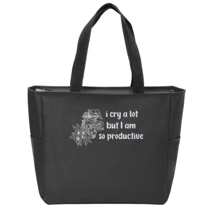 Floral I Cry A Lot But I Am So Productive Ttpd Zip Tote Bag