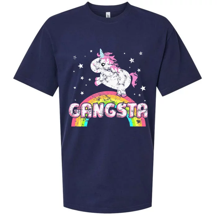 Funny Ironic Cool Unicorn Gangsta Rap Music Festival Sueded Cloud Jersey T-Shirt