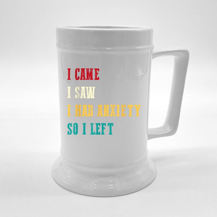 Funny I Came I Saw For Women Humor Retro For Women Front & Back Beer Stein