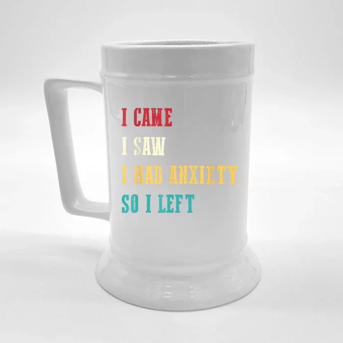 Funny I Came I Saw For Women Humor Retro For Women Front & Back Beer Stein