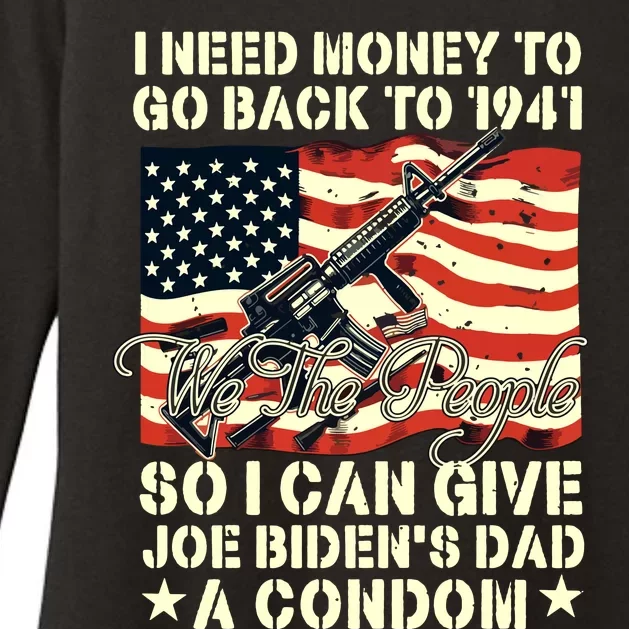 Funny I Can Give Joe Bidens Dad A Condom Womens CVC Long Sleeve Shirt