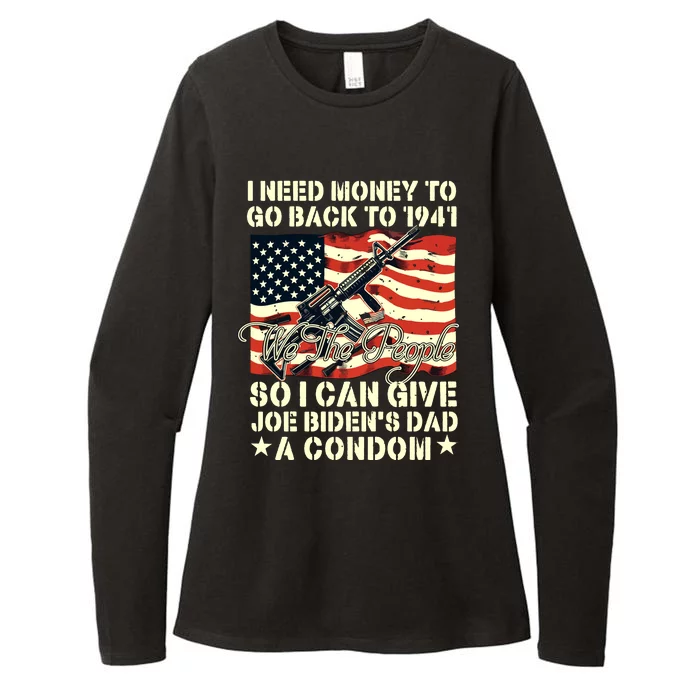 Funny I Can Give Joe Bidens Dad A Condom Womens CVC Long Sleeve Shirt