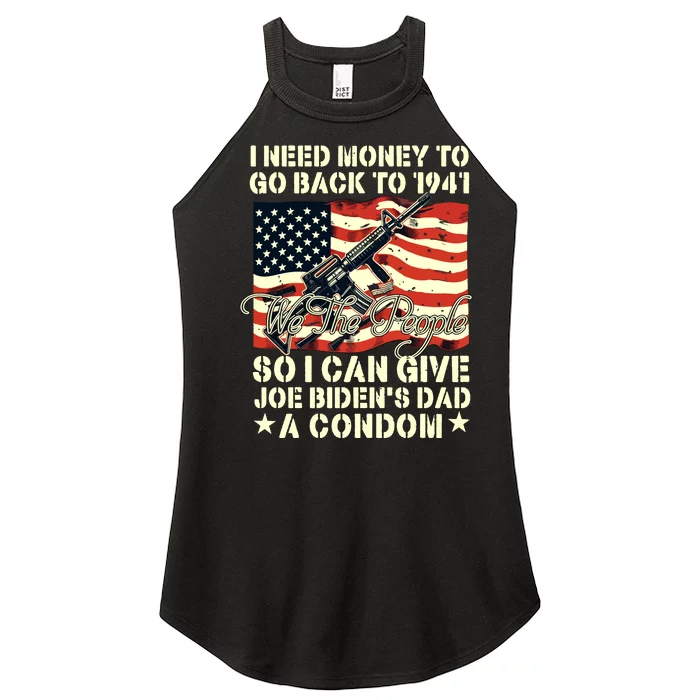 Funny I Can Give Joe Bidens Dad A Condom Women’s Perfect Tri Rocker Tank