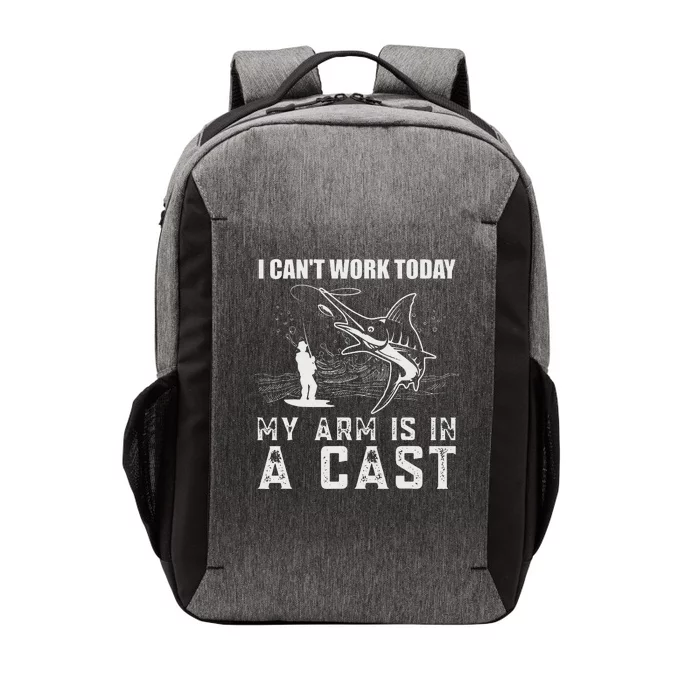 Fisherman I Can't Work Today My Arm Is in Cast Funny Fishing Vector Backpack