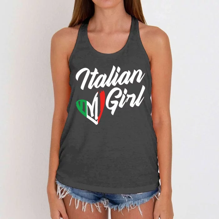 Funny Italy Culture Italian Roots Cute Italian Girl Women's Knotted Racerback Tank