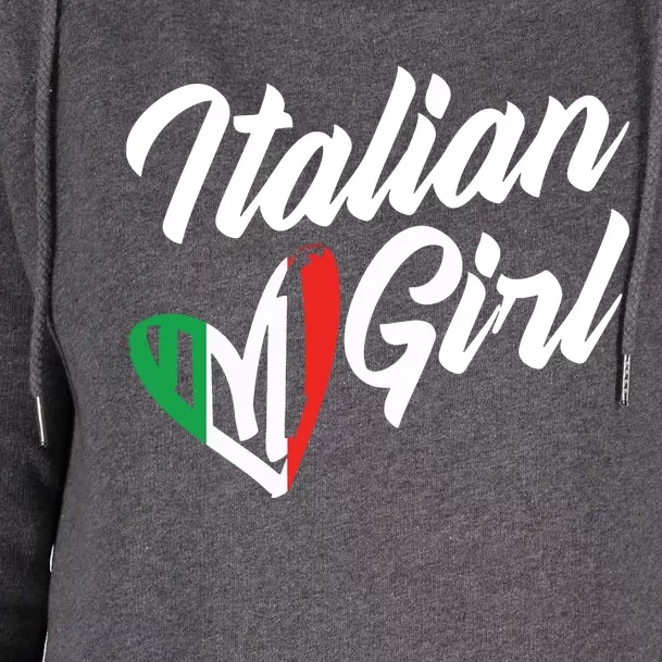 Funny Italy Culture Italian Roots Cute Italian Girl Womens Funnel Neck Pullover Hood