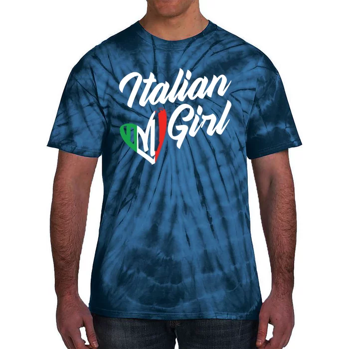 Funny Italy Culture Italian Roots Cute Italian Girl Tie-Dye T-Shirt