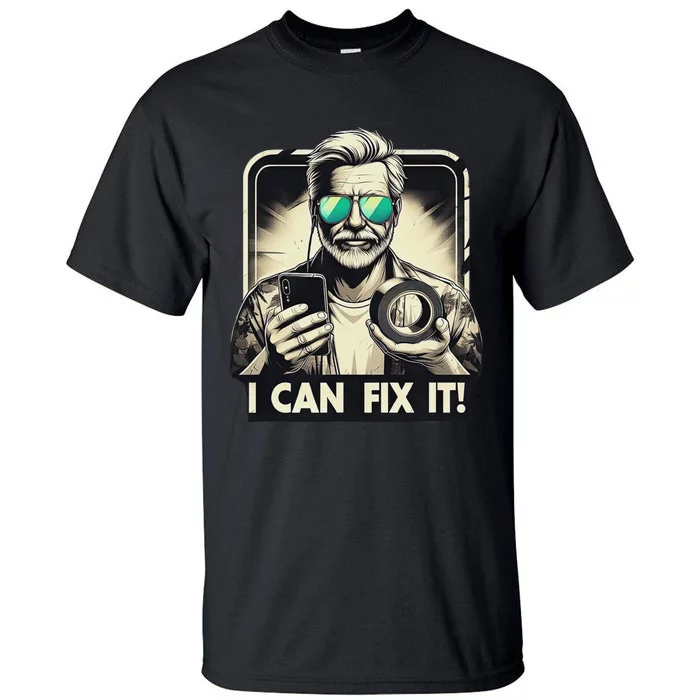 Funny I Can Fix It Duct Tape Man Design Tall T-Shirt