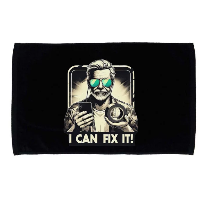 Funny I Can Fix It Duct Tape Man Design Microfiber Hand Towel