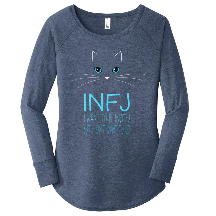 Funny INFJ Cat Lover Introvert Me Time Cat Lady Humor Women's Perfect Tri Tunic Long Sleeve Shirt