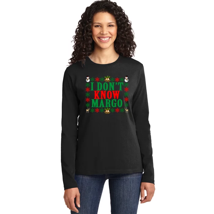 Funny I Don't Know Margo! Ugly Pajama Sweater Ladies Long Sleeve Shirt