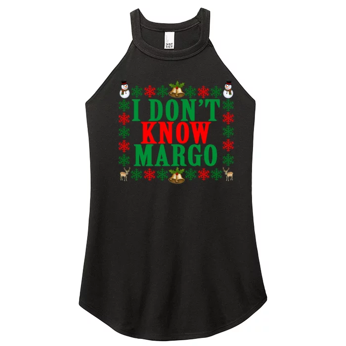 Funny I Don't Know Margo! Ugly Pajama Sweater Women’s Perfect Tri Rocker Tank