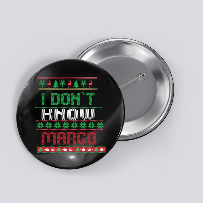 Funny I Don't Know Margo! Ugly Pajama Sweater Button