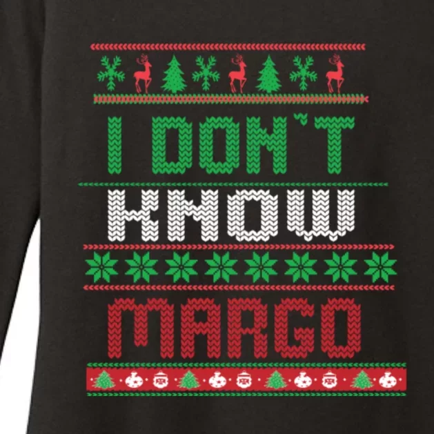 Funny I Don't Know Margo! Ugly Pajama Sweater Womens CVC Long Sleeve Shirt