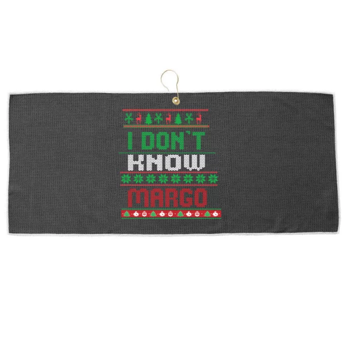 Funny I Don't Know Margo! Ugly Pajama Sweater Large Microfiber Waffle Golf Towel