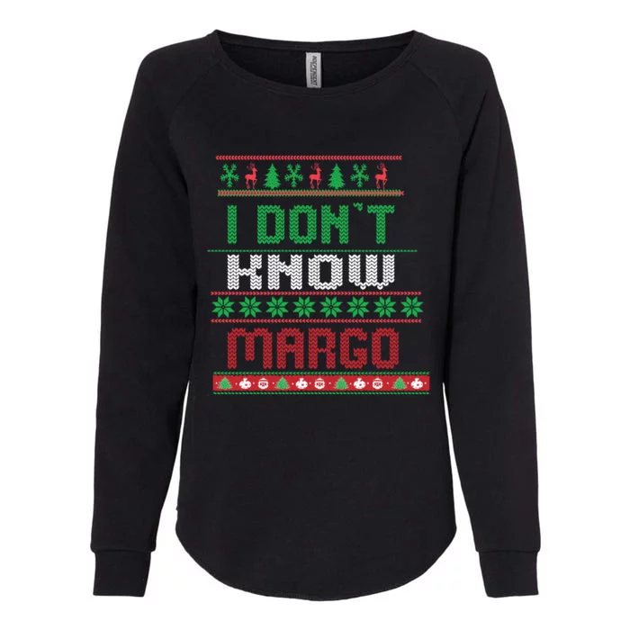 Funny I Don't Know Margo! Ugly Pajama Sweater Womens California Wash Sweatshirt