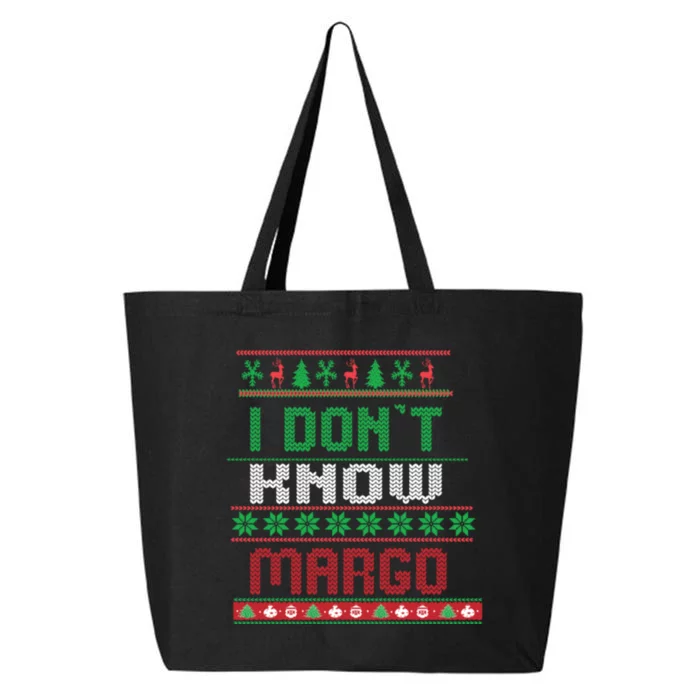 Funny I Don't Know Margo! Ugly Pajama Sweater 25L Jumbo Tote