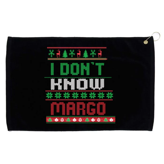 Funny I Don't Know Margo! Ugly Pajama Sweater Grommeted Golf Towel