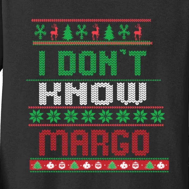 Funny I Don't Know Margo! Ugly Pajama Sweater Kids Long Sleeve Shirt