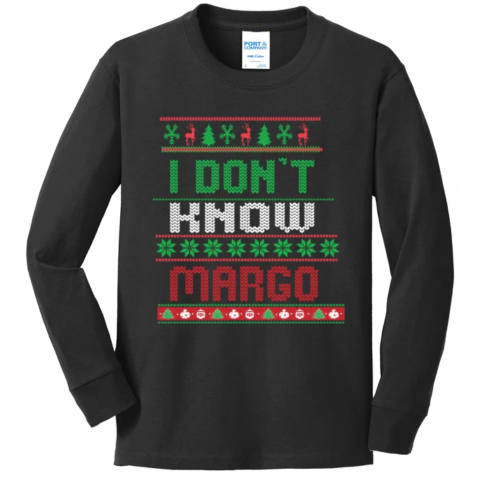 Funny I Don't Know Margo! Ugly Pajama Sweater Kids Long Sleeve Shirt