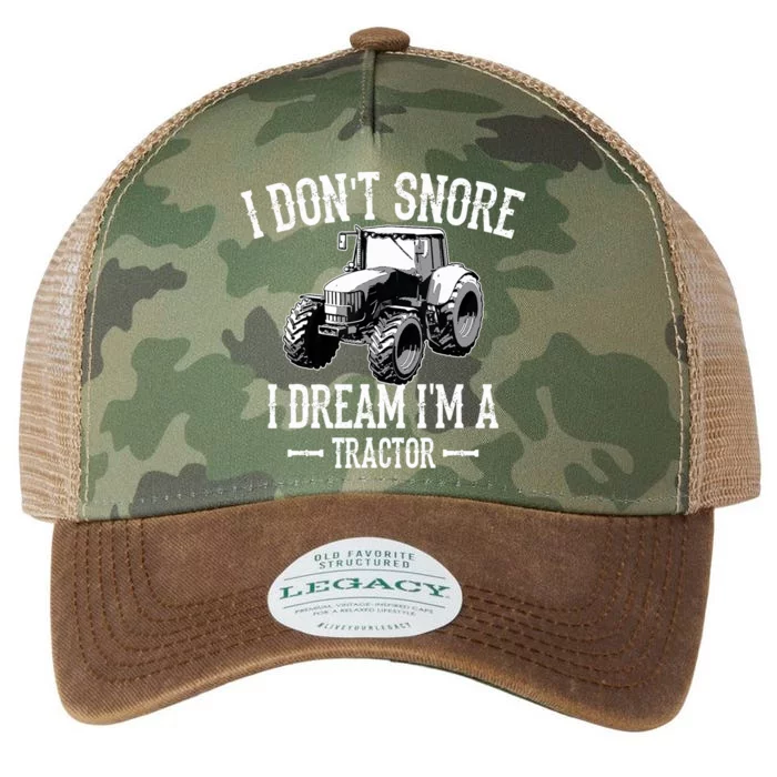 Funny I Don't Snore I Dream I'm A Tractor For Dad Legacy Tie Dye Trucker Hat