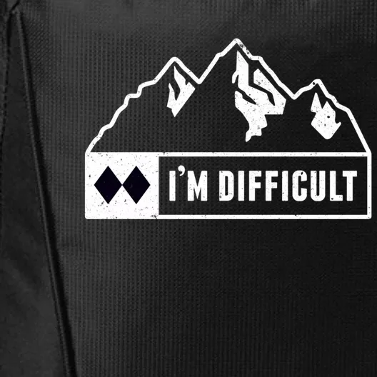 Funny Im Difficult Snowboard Ski Run Circle Mountain Sign Funny Gift City Backpack